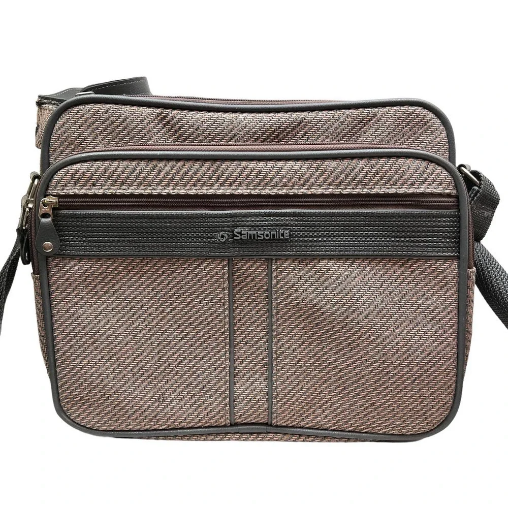 Samsonite Silhouette 4 Tweed Carry On Bag Travel Luggage Gray Pink Vintage‎ 1987